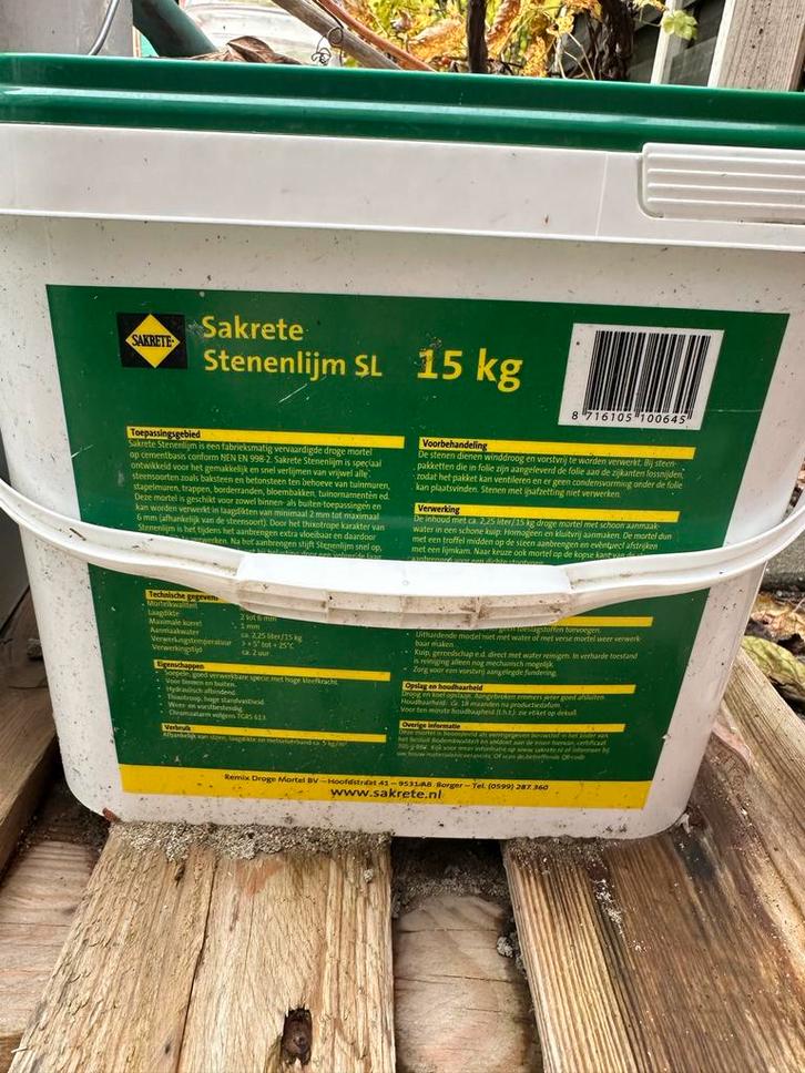 Sakrete Stenenlijm SL - 15 kg 8 stuks, Doe-het-zelf en Verbouw, Metselstenen, Nieuw, Bakstenen, Ophalen