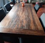 stoere stamtafel, hardhout, Ophalen, Gebruikt, 200 cm of meer, 50 tot 100 cm