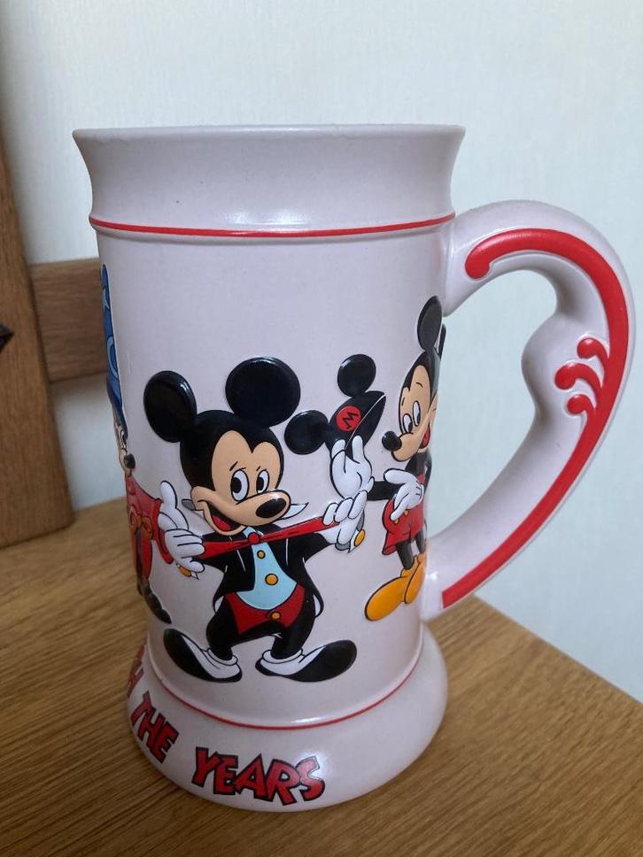 Vintage Aardewerk Bierpul Mickey Mouse "Disney", Verzamelen, Disney, Nieuw, Servies, Mickey Mouse, Ophalen of Verzenden