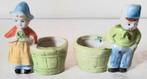 2 Kleine porseleinen beeldjes boertje en boerinetje, Ophalen of Verzenden, Gebruikt, Mens