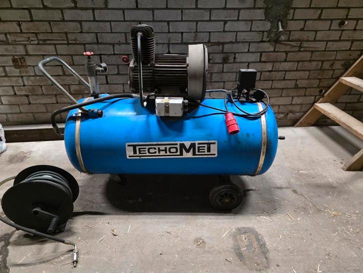 Techomet MK340 Compressor, Doe-het-zelf en Verbouw, Compressors, Gebruikt, 100 liter of meer, Mobiel, Ophalen