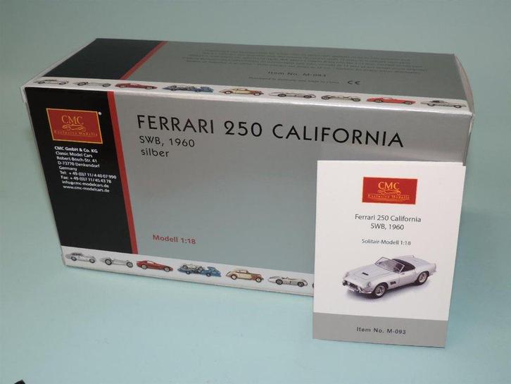 CMC M-093 Ferrari 250 GT SWB California Spyder 1961 Lim 2500, Hobby en Vrije tijd, Modelauto's | 1:18, Nieuw, Auto, Overige merken