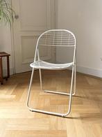 Vintage stoel, klapstoel, draadstoel, Niels Gammelgaard IKEA, Huis en Inrichting, Stoelen, Gebruikt, Metaal, Wit, Eén