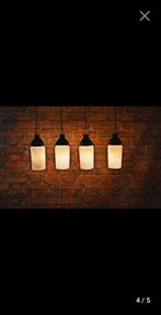 Vintage glazen, bakelieten lampen; 4 stuks, Gebruikt, Vintage, Ophalen of Verzenden, Glas