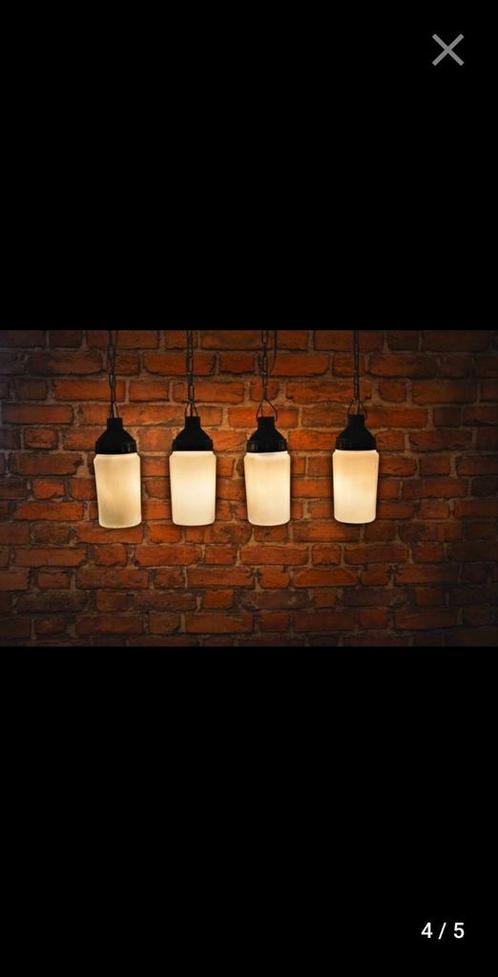 Vintage glazen, bakelieten lampen; 4 stuks, Huis en Inrichting, Lampen | Hanglampen, Gebruikt, Minder dan 50 cm, Glas, Ophalen of Verzenden