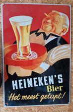 Heineken reclame bord groot formaat 60x40 cm, Verzamelen, Biermerken, Ophalen of Verzenden, Reclamebord, Plaat of Schild, Heineken
