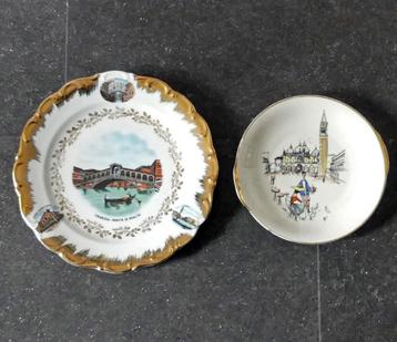 Venetië souvenirbord 2x wandbord Rialto brug San Marco plein beschikbaar voor biedingen