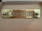 Brievenbusklep briefplaat geveerd messing, Tuin en Terras, Brievenbussen, Overige materialen, Gebruikt, Brievenbusklep, Ophalen of Verzenden