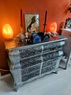 Boho Zilveren Ladekast Dressior Barok, Ophalen, 5 laden of meer, ., Boho