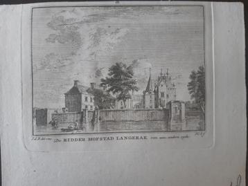 66 / Ridderhofstad Langerak Kopergravure uit 1773 beschikbaar voor biedingen