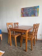 Eet Tafel met Stoelen, Huis en Inrichting, Complete eetkamers, Ophalen, Zo goed als nieuw, 4 tot 6 stoelen