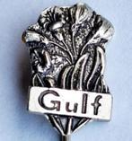 Gulf - speldje oliemaatschappij, Verzamelen, Verzenden, Zo goed als nieuw, Merk, Speldje of Pin