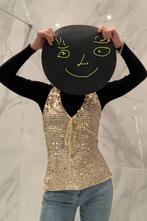 Gouden pailletten top van Gregory - Maat 38/40 (M) izgst, Maat 38/40 (M), Geel, Ophalen of Verzenden, Zo goed als nieuw