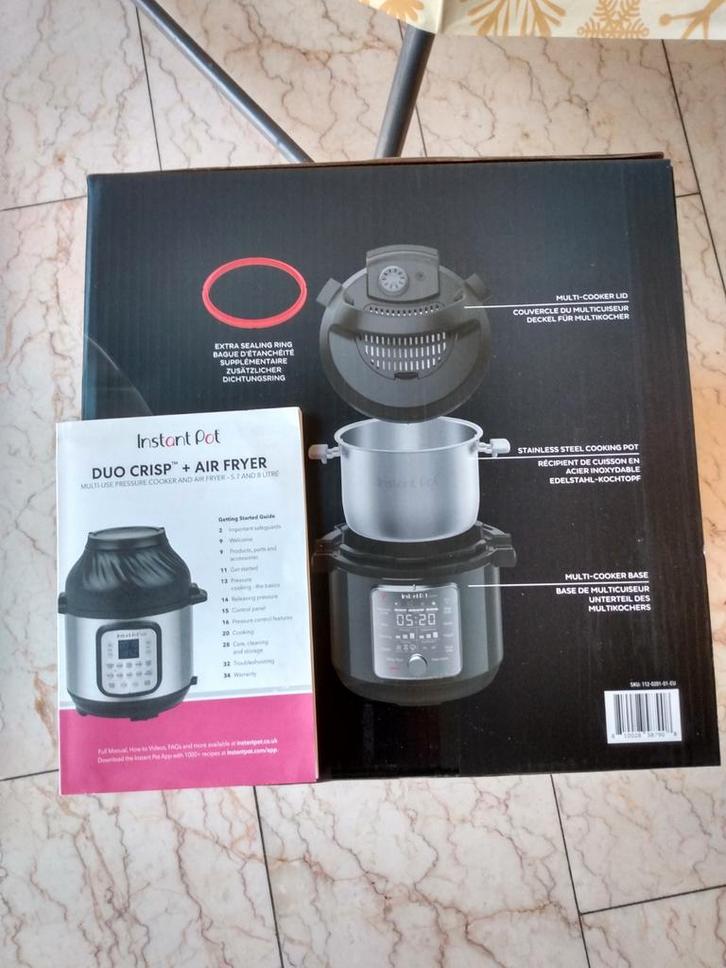 Instant Pot Duo Crisp + Air Fryer - Zo goed als nieuw!, Witgoed en Apparatuur, Airfryers, Zo goed als nieuw, Airfryer XL, Ophalen