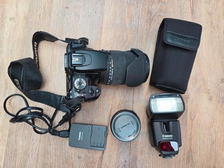 Canon EOS 400D Bundel-50mm lens, 18-200mm lens, flitser..enz, Audio, Tv en Foto, Fotocamera's Digitaal, Zo goed als nieuw, Spiegelreflex