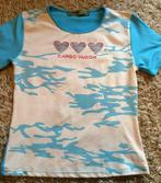 Cargo Vagon turquoise wit stretch top t-shirt shirt maat M, Maat 38/40 (M), Blauw, Nieuw, Ophalen of Verzenden