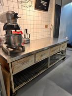 Vintage Werkbank Keuken Horeca kitchen Broodrek, Ophalen, Gebruikt, Overige kleuren, 50 tot 100 cm