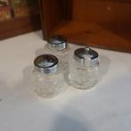 Menage cruet set peper zout mosterd origineel 3 potjes, Antiek en Kunst, Ophalen of Verzenden