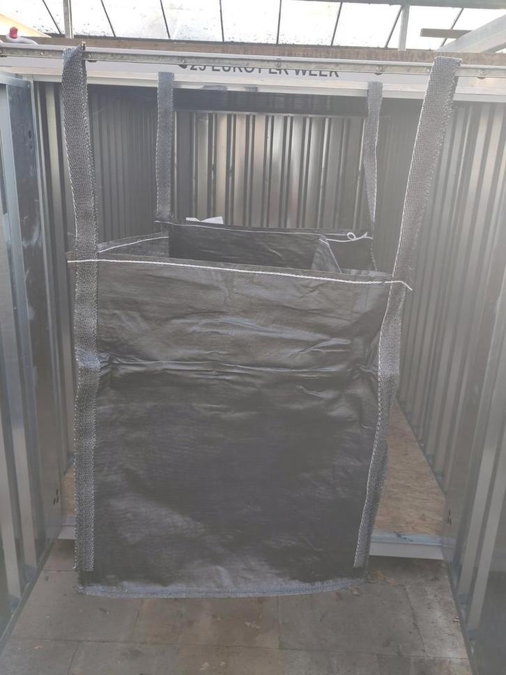 Zwarte big bag lange lusse bigbag zwart 1m3 90x90x110cm 2ton, Tuin en Terras, Zand, Nieuw, Ophalen of Verzenden