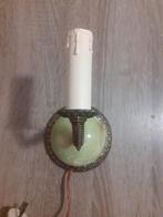 Art deco lamp met glas/steen, Ophalen of Verzenden