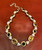 MONET vintage goldplated schitterende ketting CHCS stenen, Overige materialen, Zo goed als nieuw, Goud, Met edelsteen