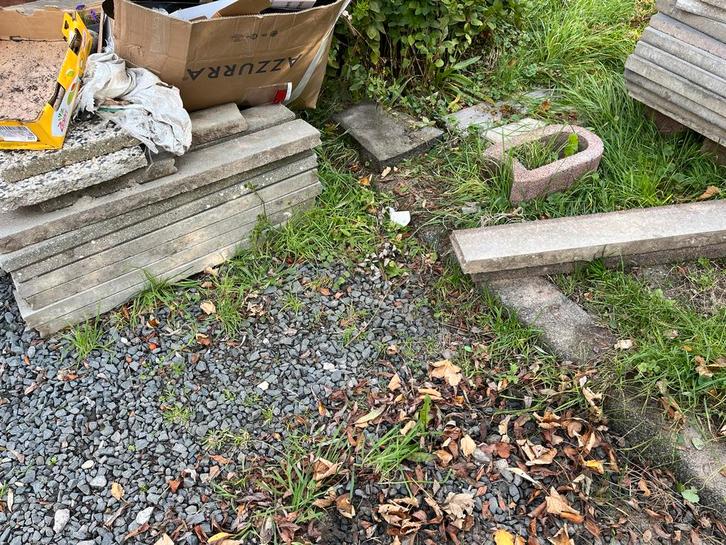 Waaltjes, Terrastegels & Opsluitbanden - Diverse, Tuin en Terras, Tegels en Klinkers, Gebruikt, Overige typen, Beton, Minder dan 5 m²