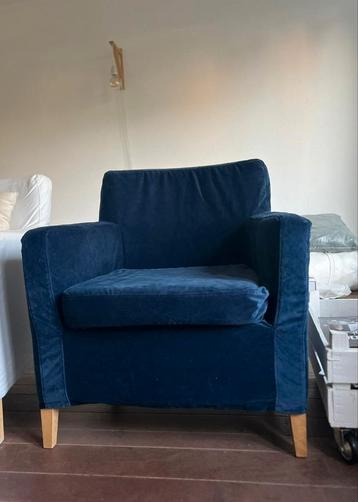 Blauwe Fluwelen Fauteuil met Bemz Bekleding beschikbaar voor biedingen