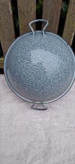 MOOIE GRIJS GEWOLKTE EMAILLE PAN, Ophalen of Verzenden