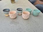 Kleine bloempotjes 7cm, Tuin en Terras, Gebruikt, Rond, Ophalen of Verzenden, Aardewerk
