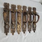 6 x antieke deurbeslag deurklink deurgreep, Ophalen of Verzenden, Gebruikt, Koper of Messing, Klink of Kruk