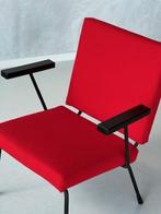 Gispen 1401 fauteuil Wim Rietveld vintage armstoel rood, Gebruikt, Vintage, Ophalen of Verzenden, Gispen