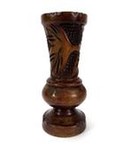 620. Houten vaas met vogel- en bloemmotief, Suriname, Antiek en Kunst, Ophalen of Verzenden