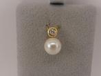 Gouden hanger met parel en diamant                      G119, Met edelsteen, ., Ophalen of Verzenden, Zo goed als nieuw