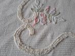 Vintage Chenille Bedsprei Jaren 70, Eenpersoons, Beige, Ophalen of Verzenden, Chenille