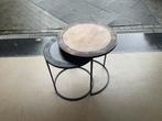 Set bijzettafeltjes, Huis en Inrichting, Tafels | Bijzettafels, Minder dan 55 cm, Metaal of Aluminium, Rond, Zo goed als nieuw