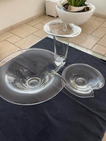 Zgan heldere kristallen Set: Vaas, schaaltje, fruitschaal beschikbaar voor biedingen