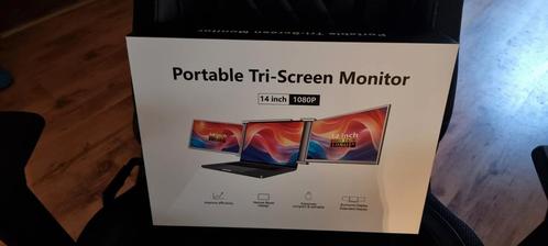 Portable Tri-screen monitor voor laptop 14inch, Computers en Software, Monitoren, Zo goed als nieuw, IPS, Ophalen