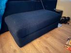 Donkerblauwe poef Goossens, Ophalen, 125 cm of meer, Zo goed als nieuw, Stof