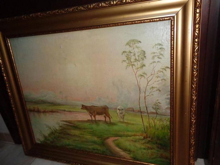 F. v.d Broucke (1884)-Prachtig schilderij -Zie BENEZIT, ARTO, Antiek en Kunst, Kunst | Schilderijen | Klassiek, Ophalen of Verzenden