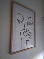 Abstracte Lijntekening in Lijst, Minder dan 50 cm, Ophalen of Verzenden, Zo goed als nieuw, Minder dan 50 cm