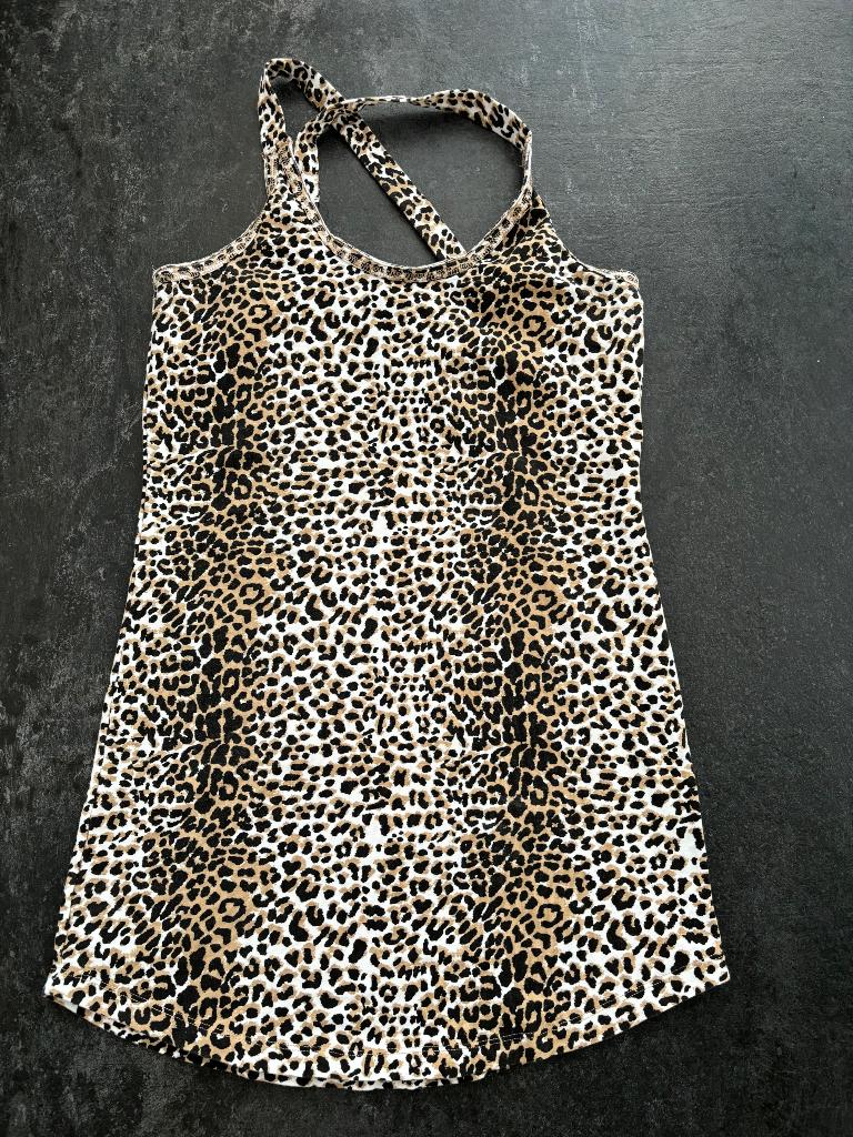 10days leopard kruisband top / wrapper maat 2, Kleding | Dames, Tops, Zo goed als nieuw, Maat 38/40 (M), Bruin, Zonder mouw, Verzenden