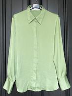 MANGO Lichtgroene salie satijnen blouse lange mouwen groen, Maat 38/40 (M), Mango, Ophalen of Verzenden, Zo goed als nieuw