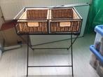 Haltafel riet/ ijzer, Huis en Inrichting, Tafels | Sidetables, Ophalen, Gebruikt, 50 tot 100 cm, Metaal