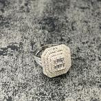 14 karaats witgouden ring prachtig model, 20 of groter, Heer, Ophalen of Verzenden, Zo goed als nieuw