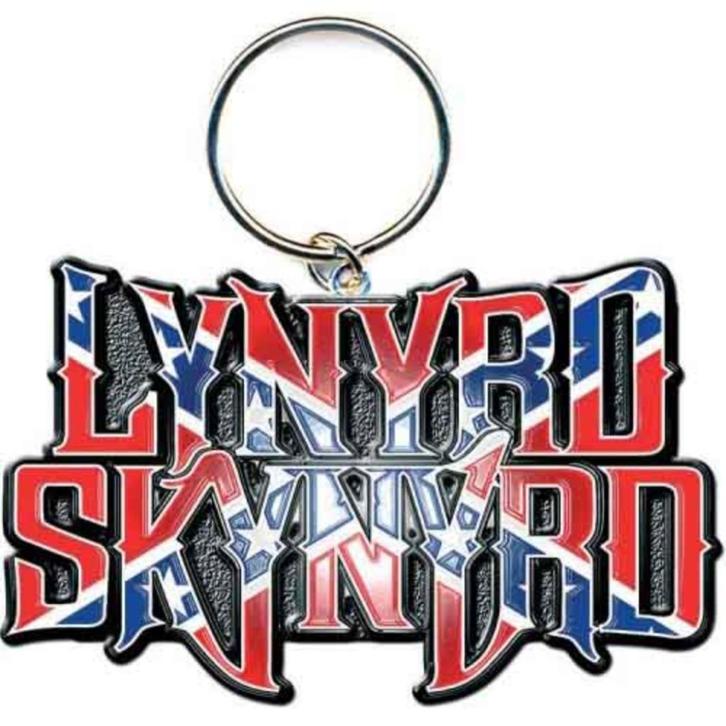 Lynyrd Skynyrd vlag logo sleutelhanger van metaal keychain, Verzamelen, Muziek, Artiesten en Beroemdheden, Nieuw, Foto of Kaart