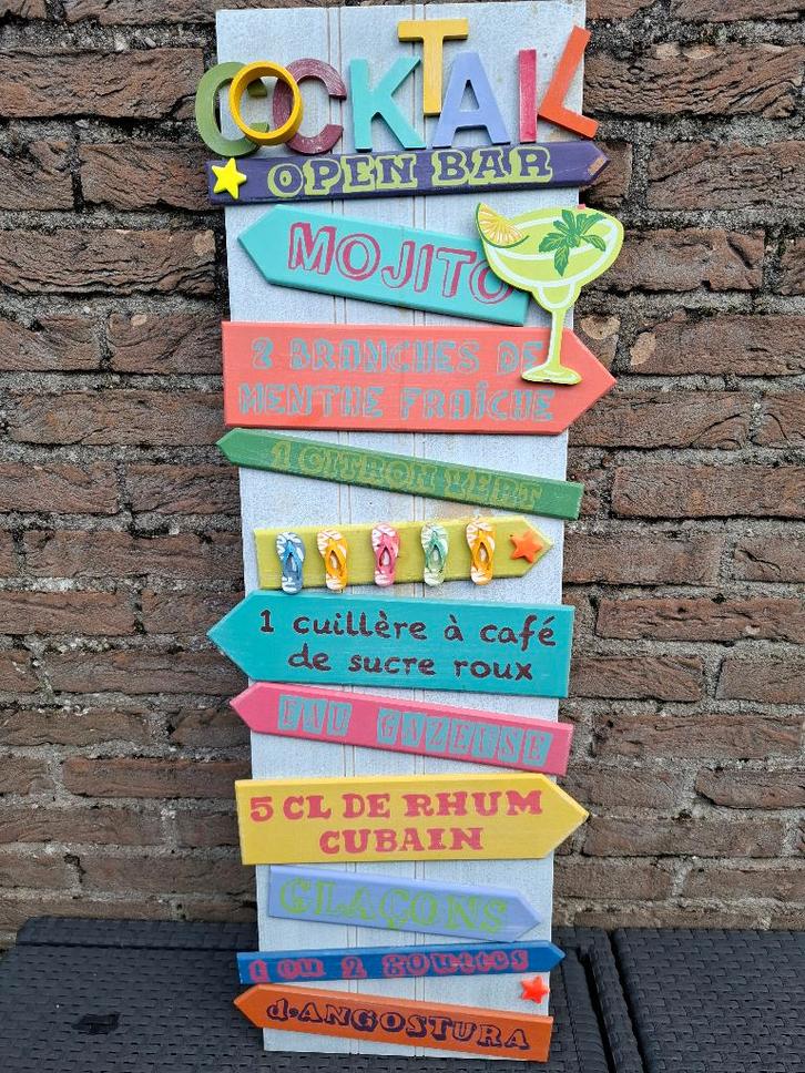 Groot Houten cocktailbord, Huis en Inrichting, Woonaccessoires | Wanddecoraties, Nieuw, Ophalen of Verzenden