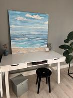 Abstract Schilderij Zee & Strand - 100x100cm, Antiek en Kunst, Kunst | Schilderijen | Abstract, Ophalen