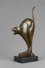 Brons Beeld Art Deco Kat naar Chris van de Hoef Sculptuur, Verzenden