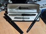 Drie vulpennen ( parker 45 / osmoroid / osmia ) in doosje, Gebruikt, Parker, Met doosje, Ophalen of Verzenden