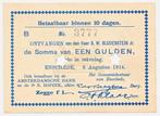 Enschede Noodgeld 1 Gulden 1914, Postzegels en Munten, Bankbiljetten | Nederland, Ophalen of Verzenden, 1 gulden, Los biljet